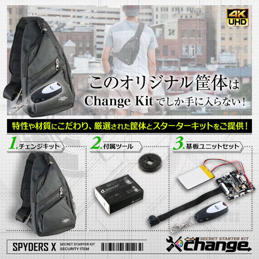 CK-002B スパイカメラ 小型カメラ 隠しカメラ 基板カメラ 基盤カメラ 4Kカメラ オンスクエア スパイダーズX チェンジ change