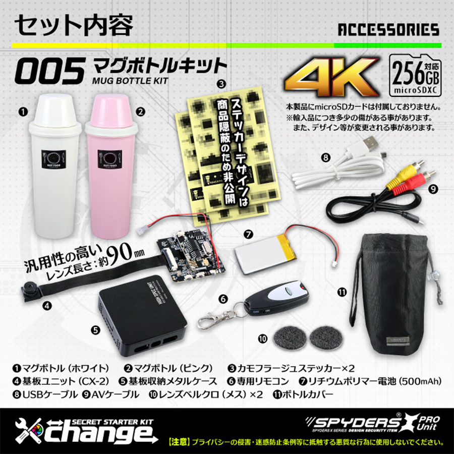 CK-005D スパイカメラ 小型カメラ 隠しカメラ 基板カメラ 基盤カメラ 4Kカメラ オンスクエア スパイダーズX チェンジ change