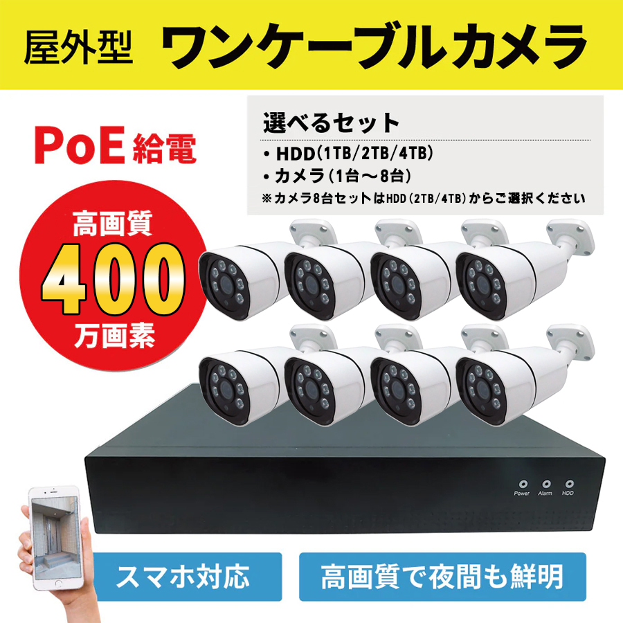 SEC-N-8M | HDD録画機＆400万画素赤外線搭載ワンケーブルバレット型