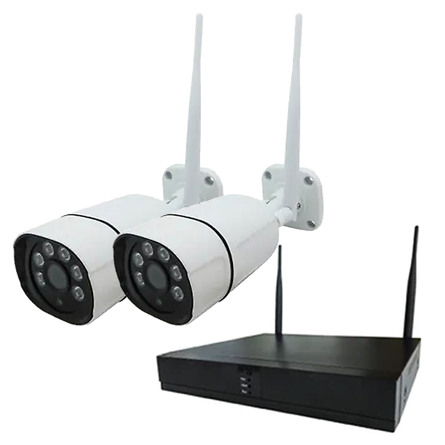 新品 カメラ 2台300万画素 Wi-Fi 監視システム カメラセット 16CH SEC-W-M2CH | 300万画素ネットワークカメラ×2台・HDD録画機セット