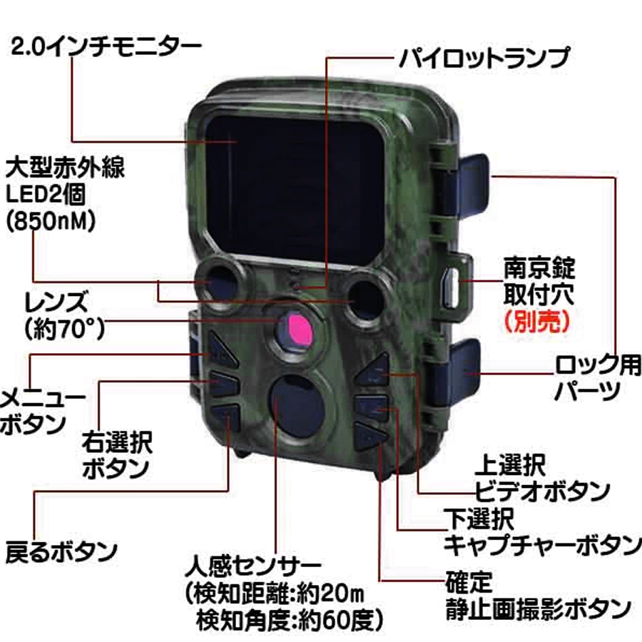 STR-MiNi300 | 500万画素赤外線搭載小型トレイルカメラ | 防犯カメラ 