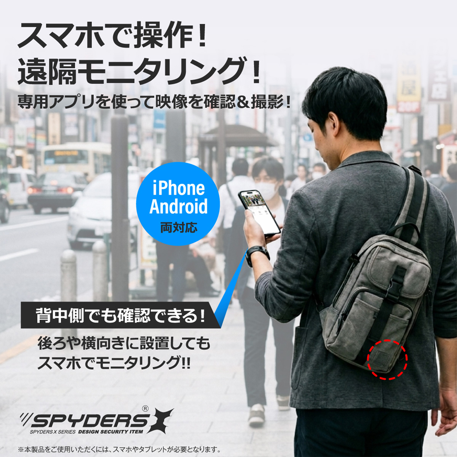 U-204 スパイカメラ 小型カメラ 隠しカメラ カメラユニット オンスクエア スパイダーズX