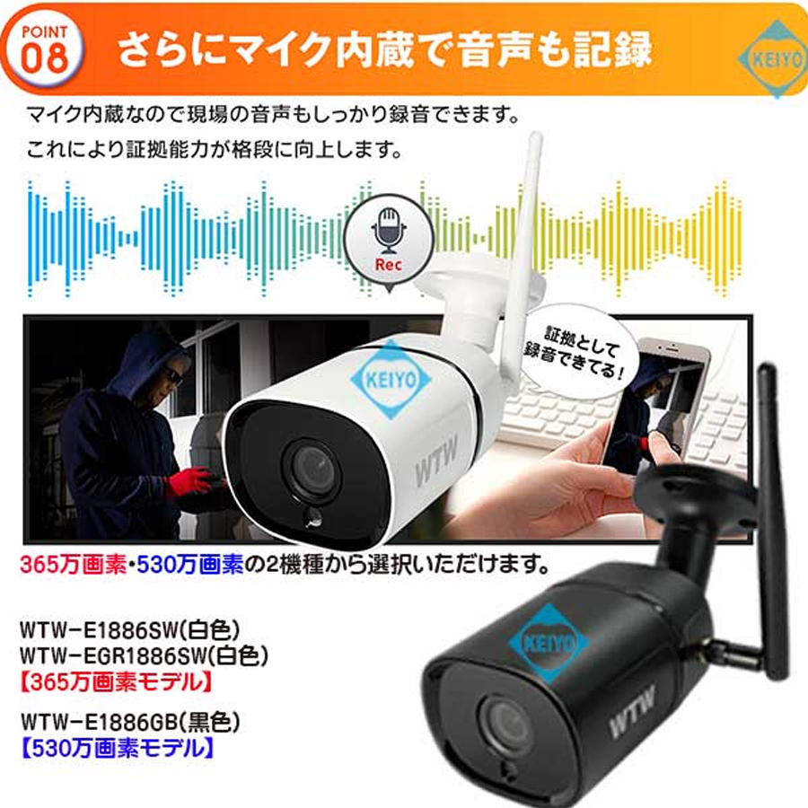 WTW-E1886GB(黒色) 塚本無線 防犯カメラ 監視カメラ