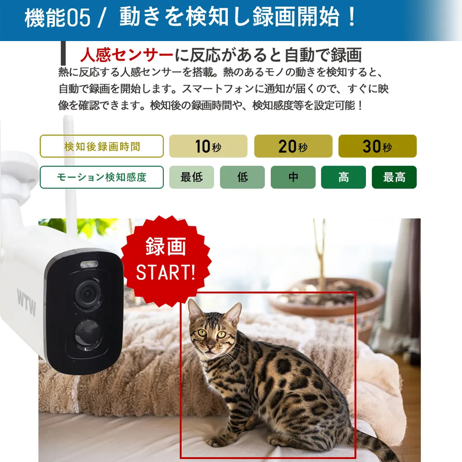 WTW-E2635W(ちび太PRO) | 400万画素バッテリー内蔵ネットワーク防犯